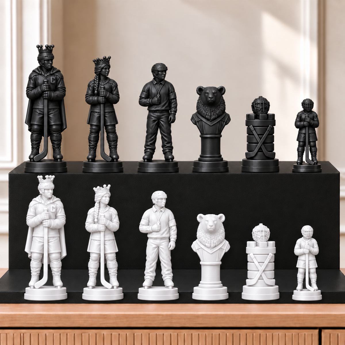 Eishockey – thematisches Schachfigurenset mit 32 Figuren – Ansicht 11