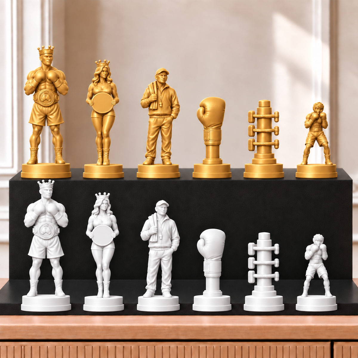 Boxen – thematisches Schachfigurenset mit 32 Figuren – Ansicht 6