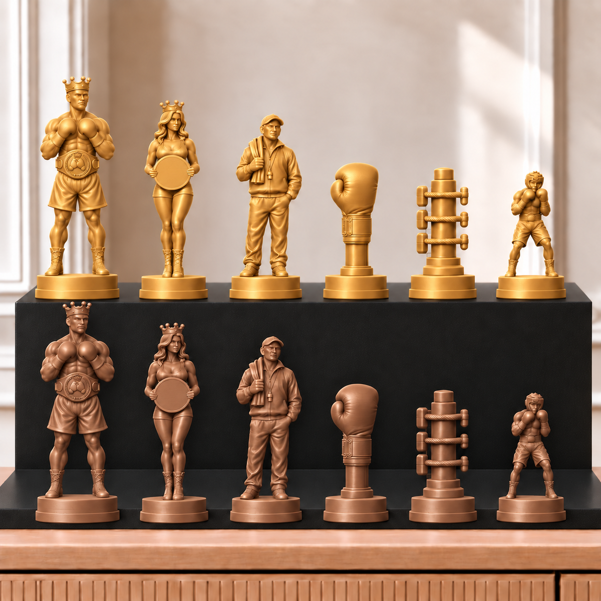 Boxen – thematisches Schachfigurenset mit 32 Figuren – Ansicht 7