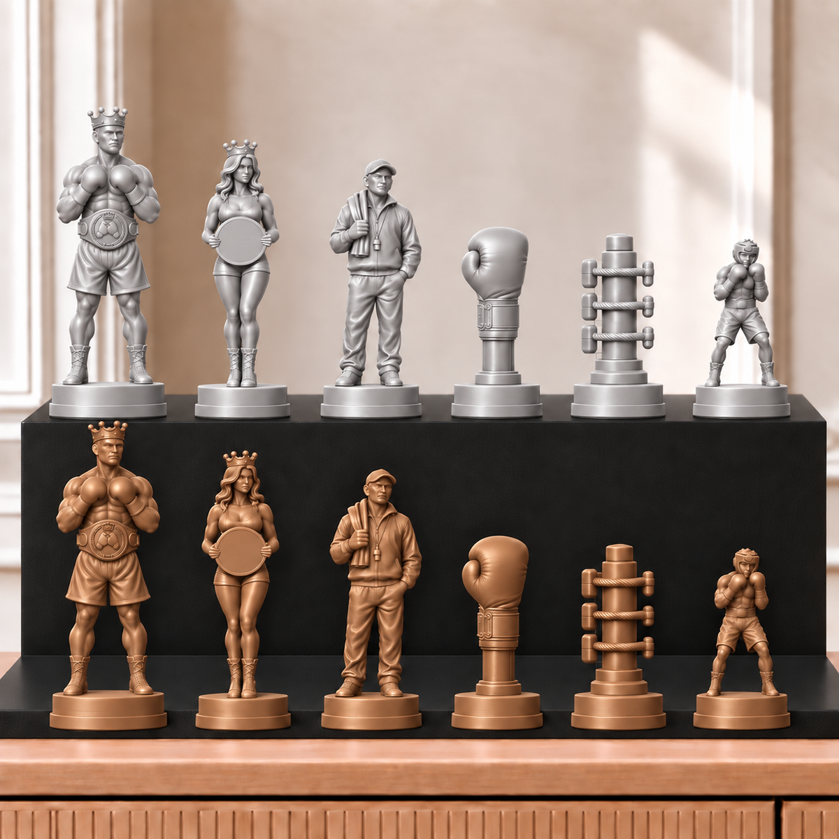 Boxen – thematisches Schachfigurenset mit 32 Figuren – Ansicht 10