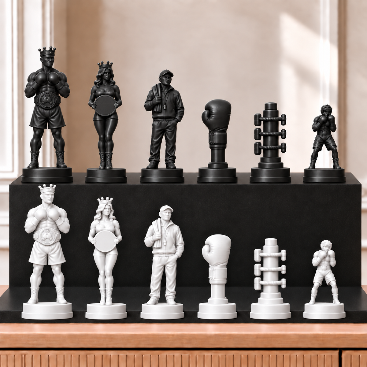 Boxen – thematisches Schachfigurenset mit 32 Figuren – Ansicht 11