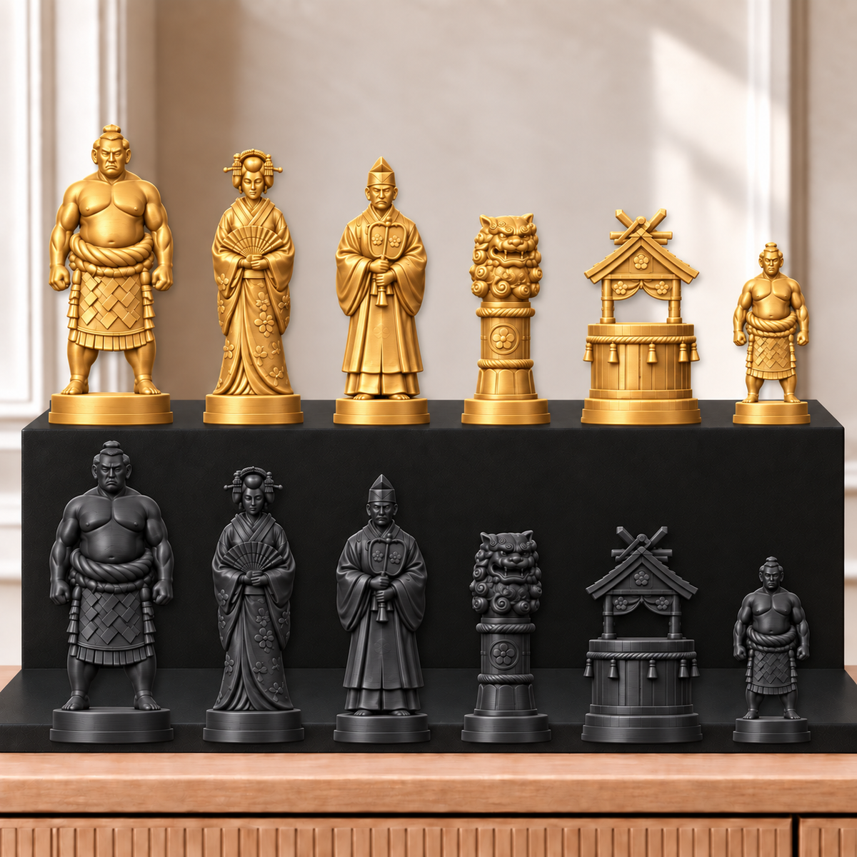 Sumo – thematisches Schachfigurenset mit 32 Figuren – Ansicht 5