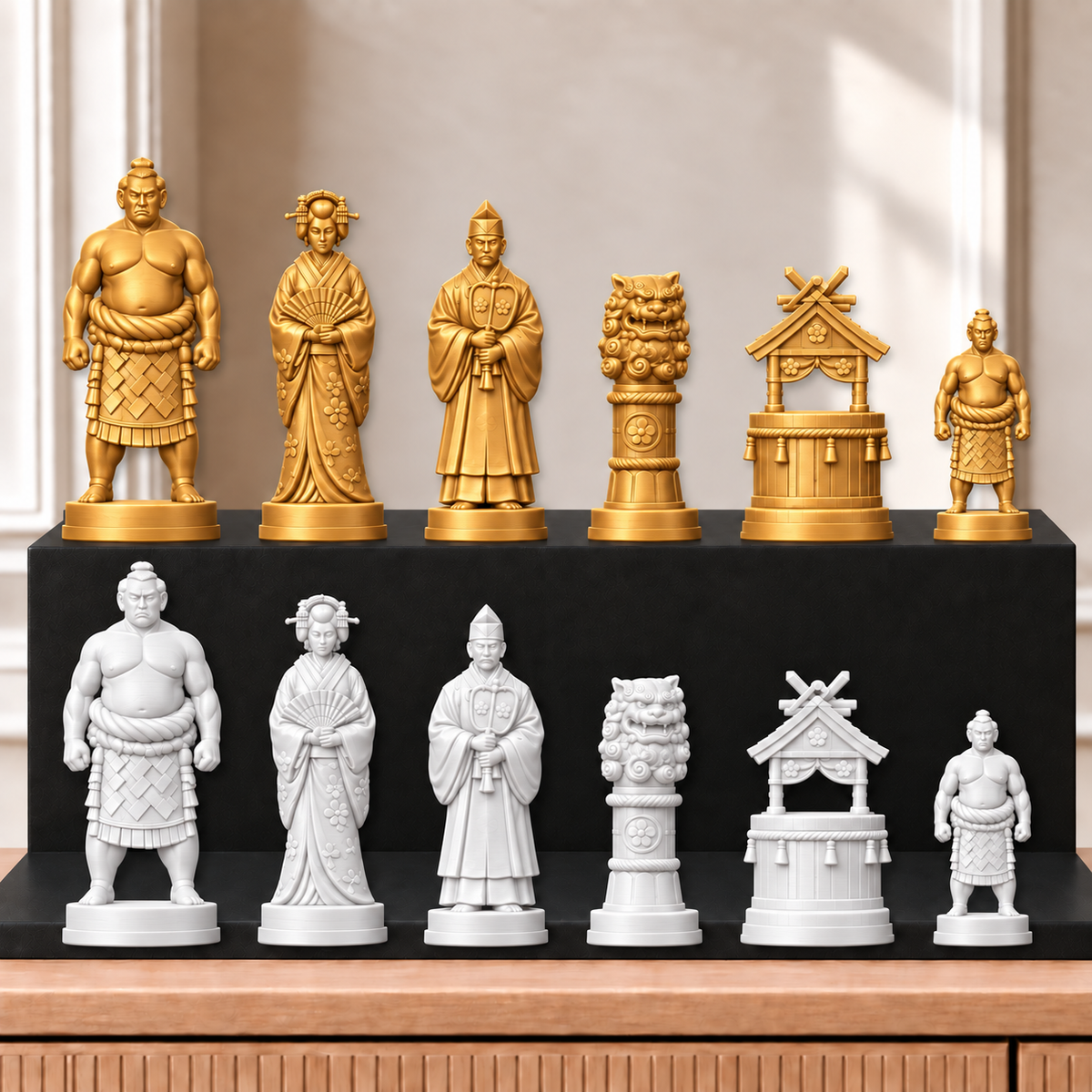 Sumo – thematisches Schachfigurenset mit 32 Figuren – Ansicht 6