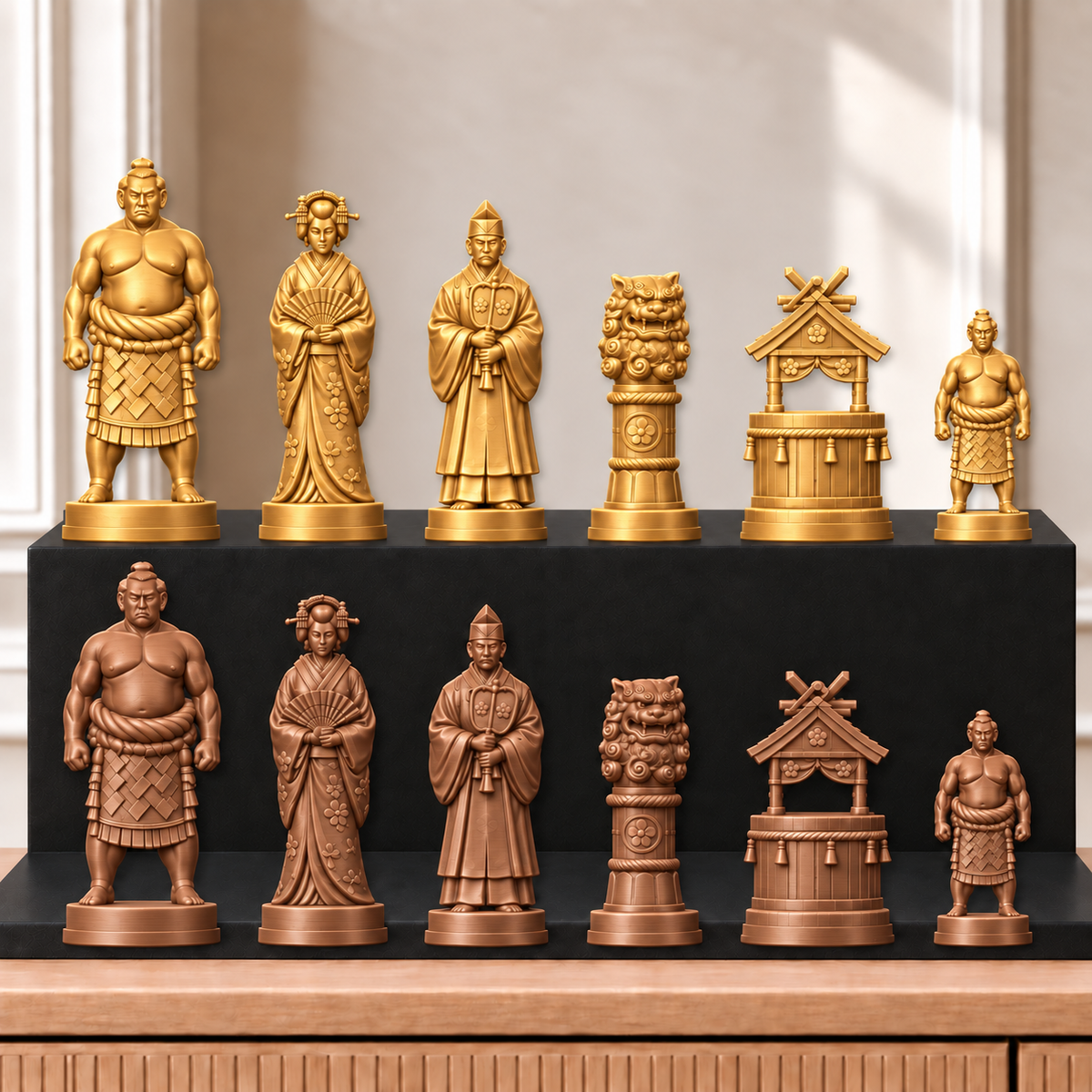 Sumo – thematisches Schachfigurenset mit 32 Figuren – Ansicht 7