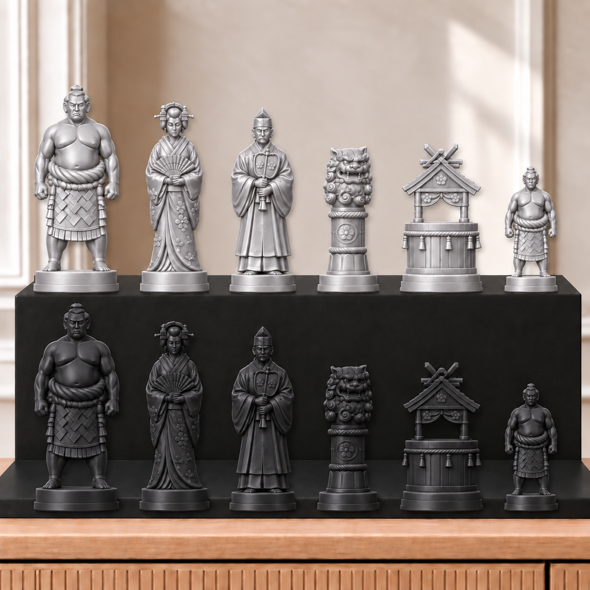 Sumo – thematisches Schachfigurenset mit 32 Figuren – Ansicht 8