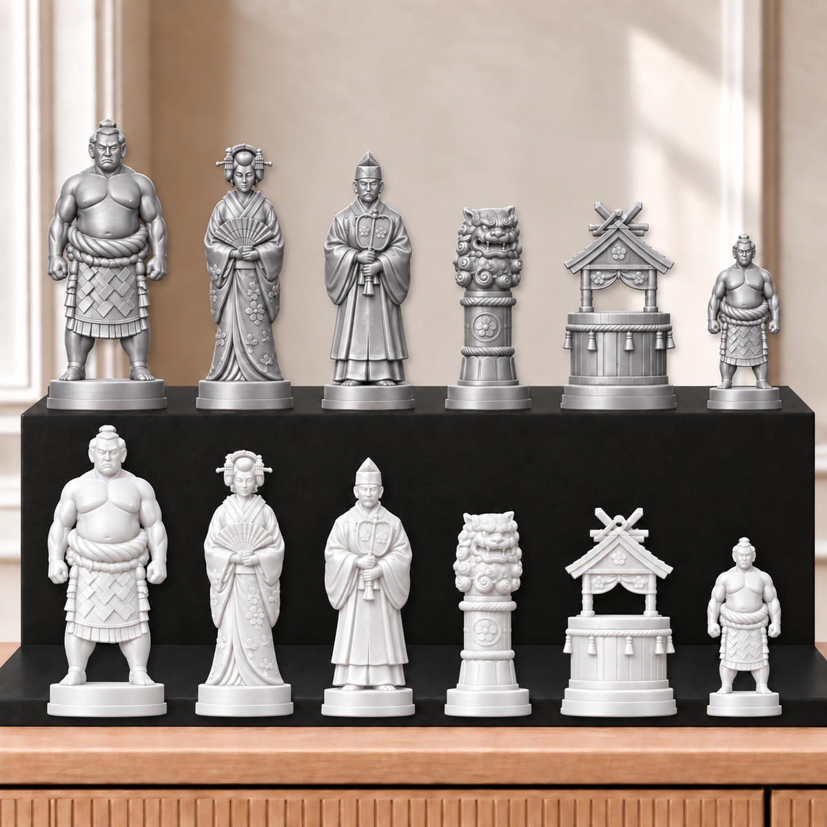 Sumo – thematisches Schachfigurenset mit 32 Figuren – Ansicht 9