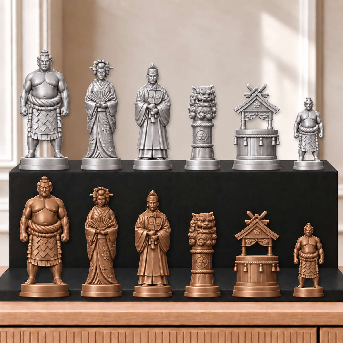 Sumo – thematisches Schachfigurenset mit 32 Figuren – Ansicht 10