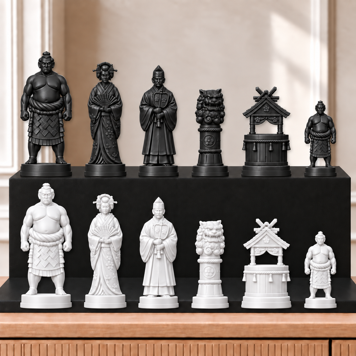 Sumo – thematisches Schachfigurenset mit 32 Figuren – Ansicht 11