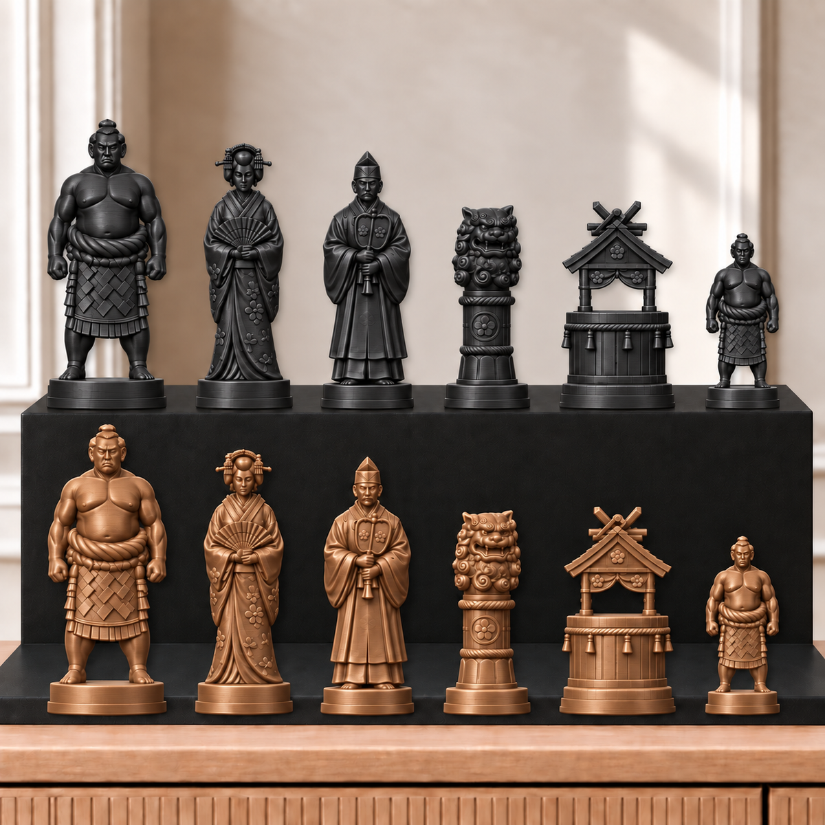 Sumo – thematisches Schachfigurenset mit 32 Figuren – Ansicht 12