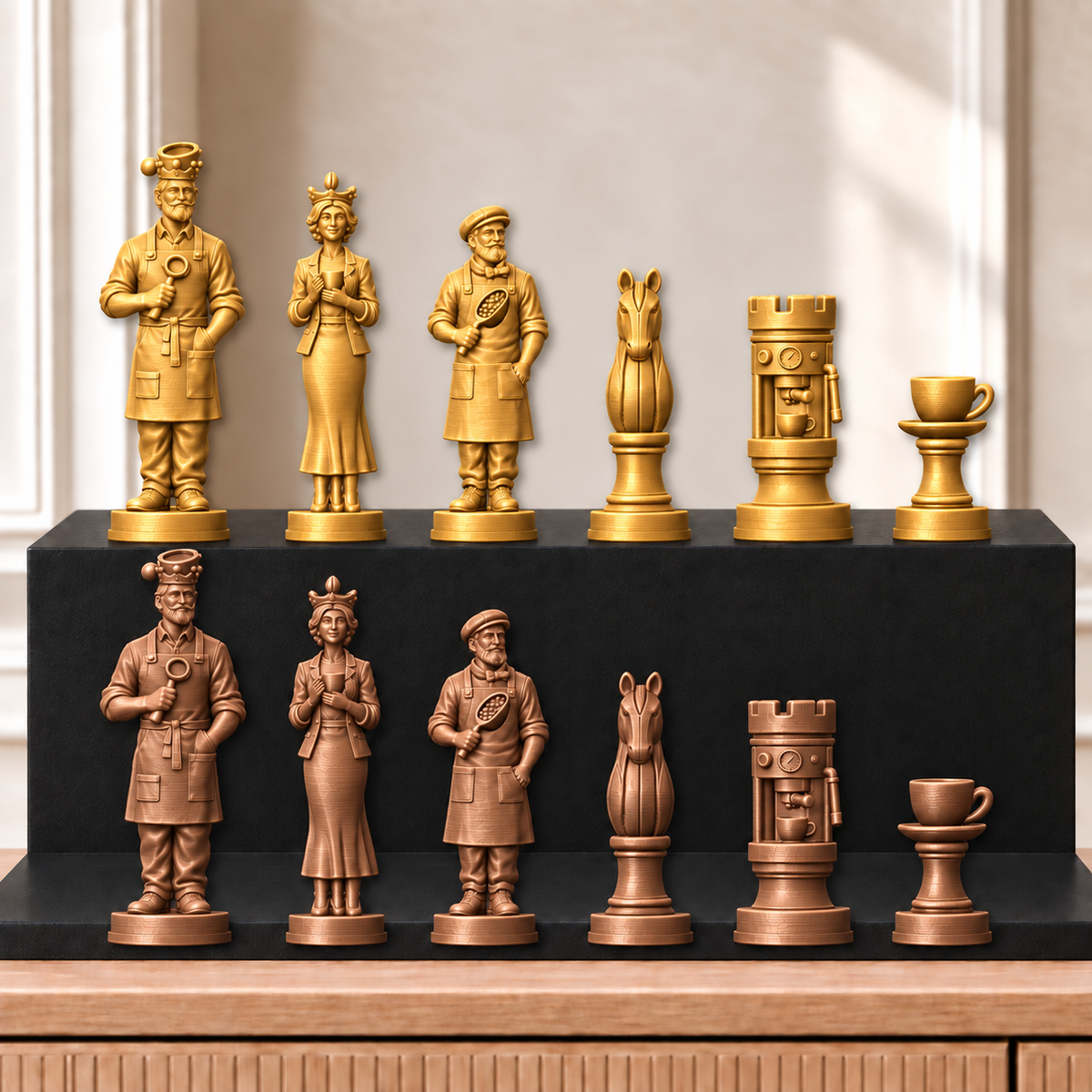 Kaffee – thematisches Schachfigurenset mit 32 Figuren – Ansicht 7