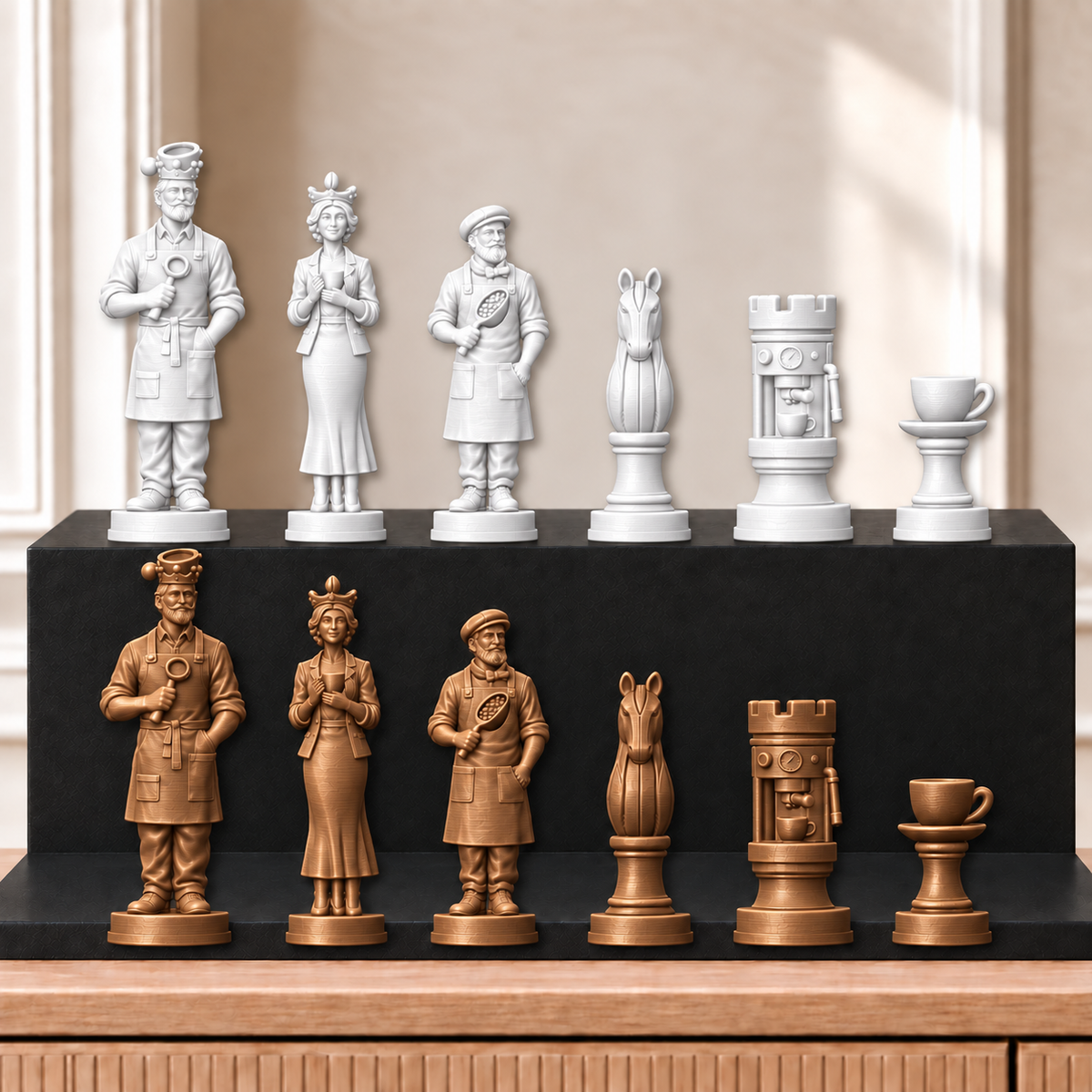 Kaffee – thematisches Schachfigurenset mit 32 Figuren – Ansicht 13