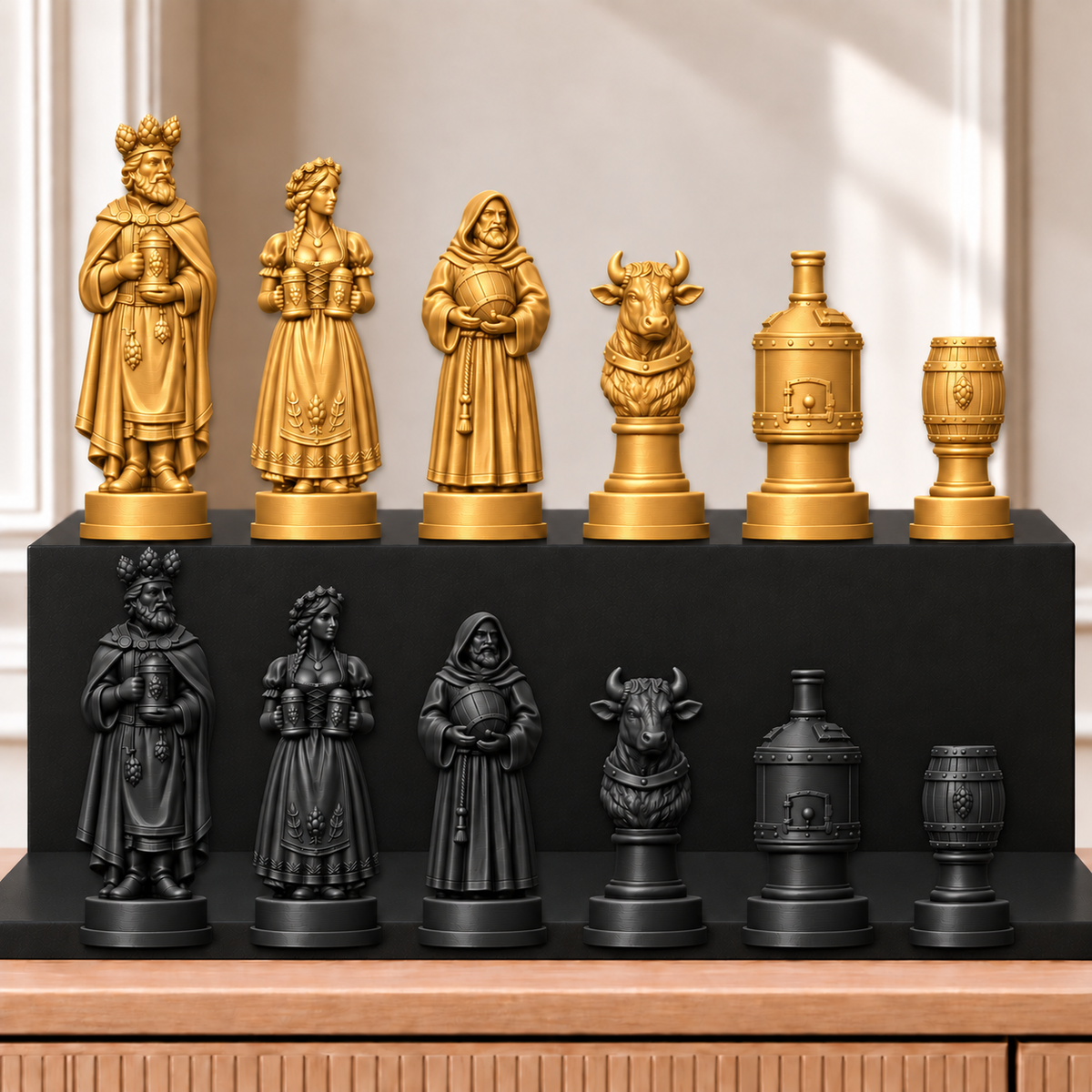 Bier – thematisches Schachfigurenset mit 32 Figuren – Ansicht 5