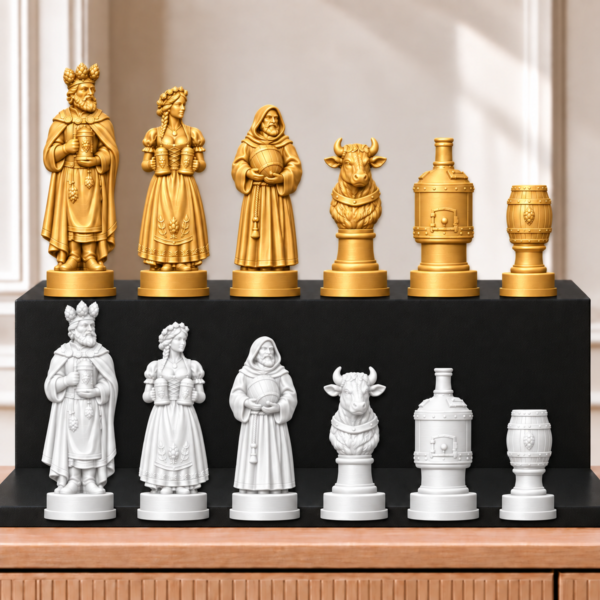 Bier – thematisches Schachfigurenset mit 32 Figuren – Ansicht 6