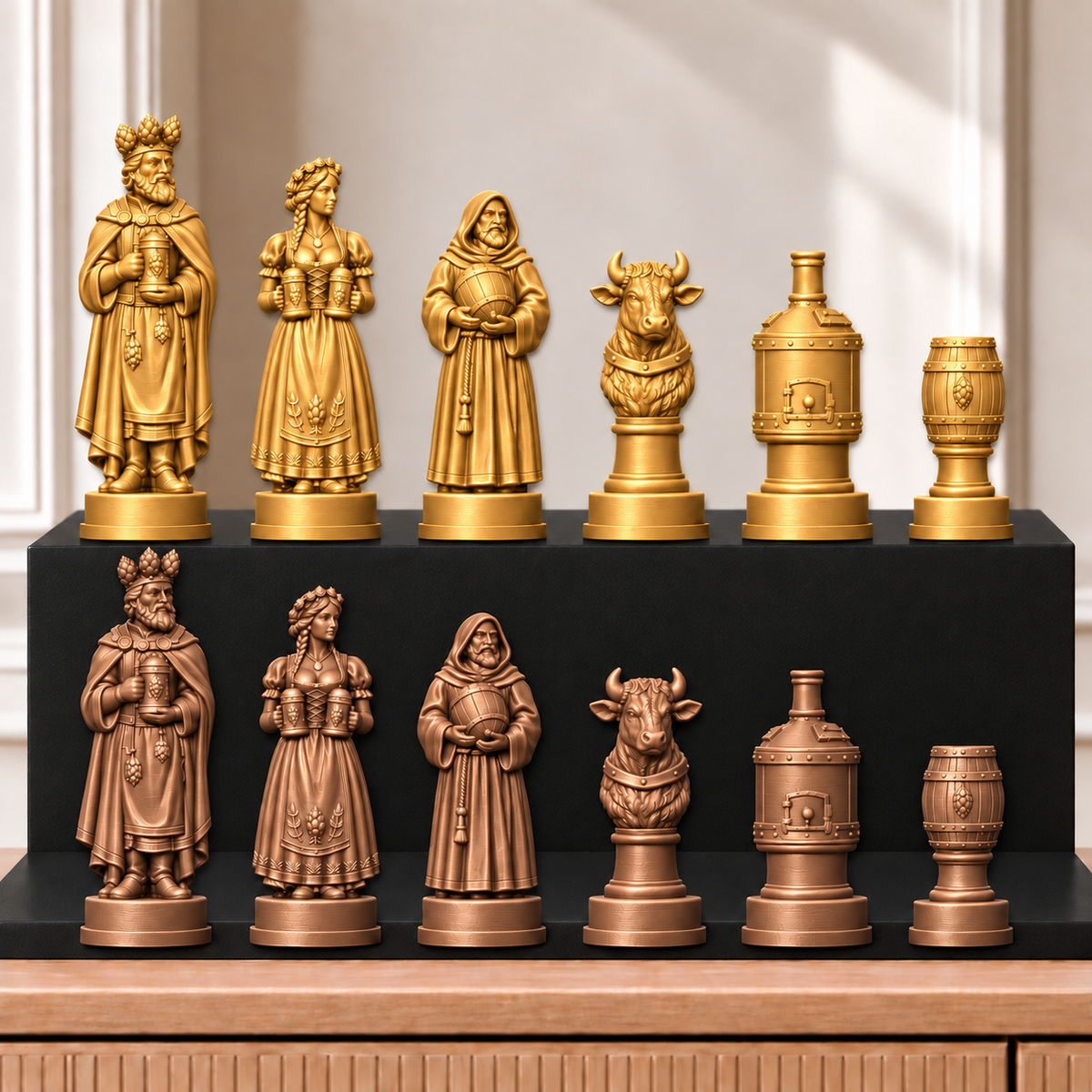 Bier – thematisches Schachfigurenset mit 32 Figuren – Ansicht 7