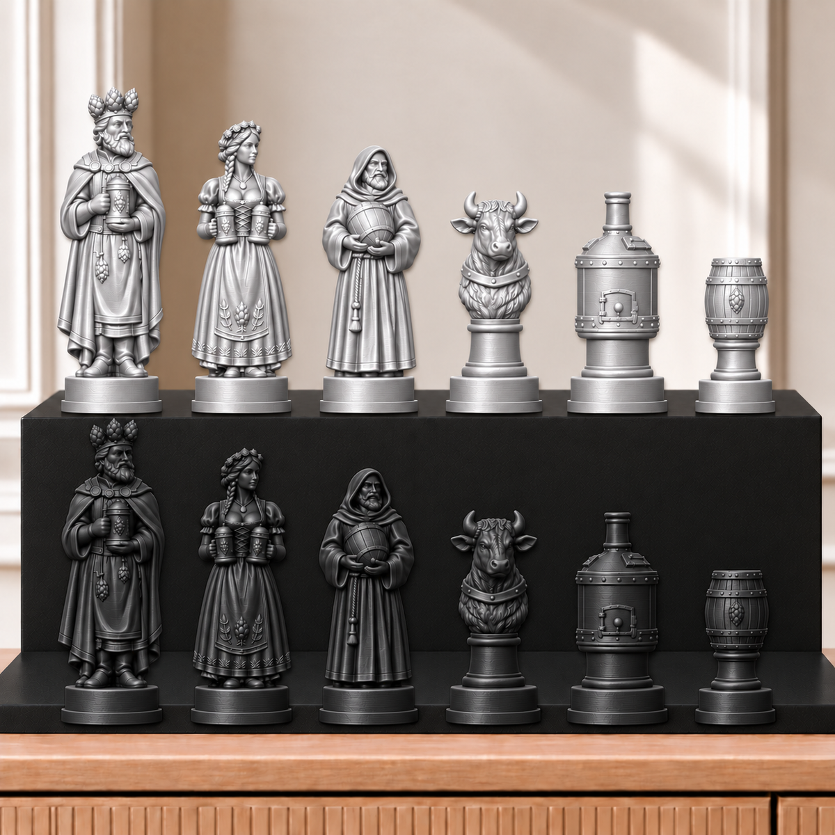 Bier – thematisches Schachfigurenset mit 32 Figuren – Ansicht 8
