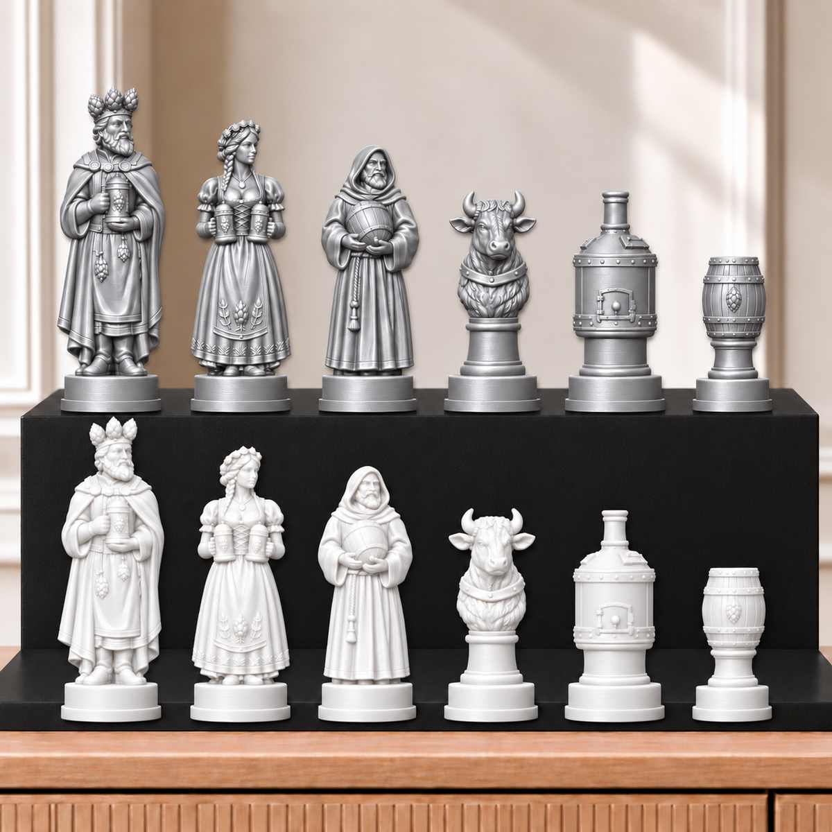 Bier – thematisches Schachfigurenset mit 32 Figuren – Ansicht 9