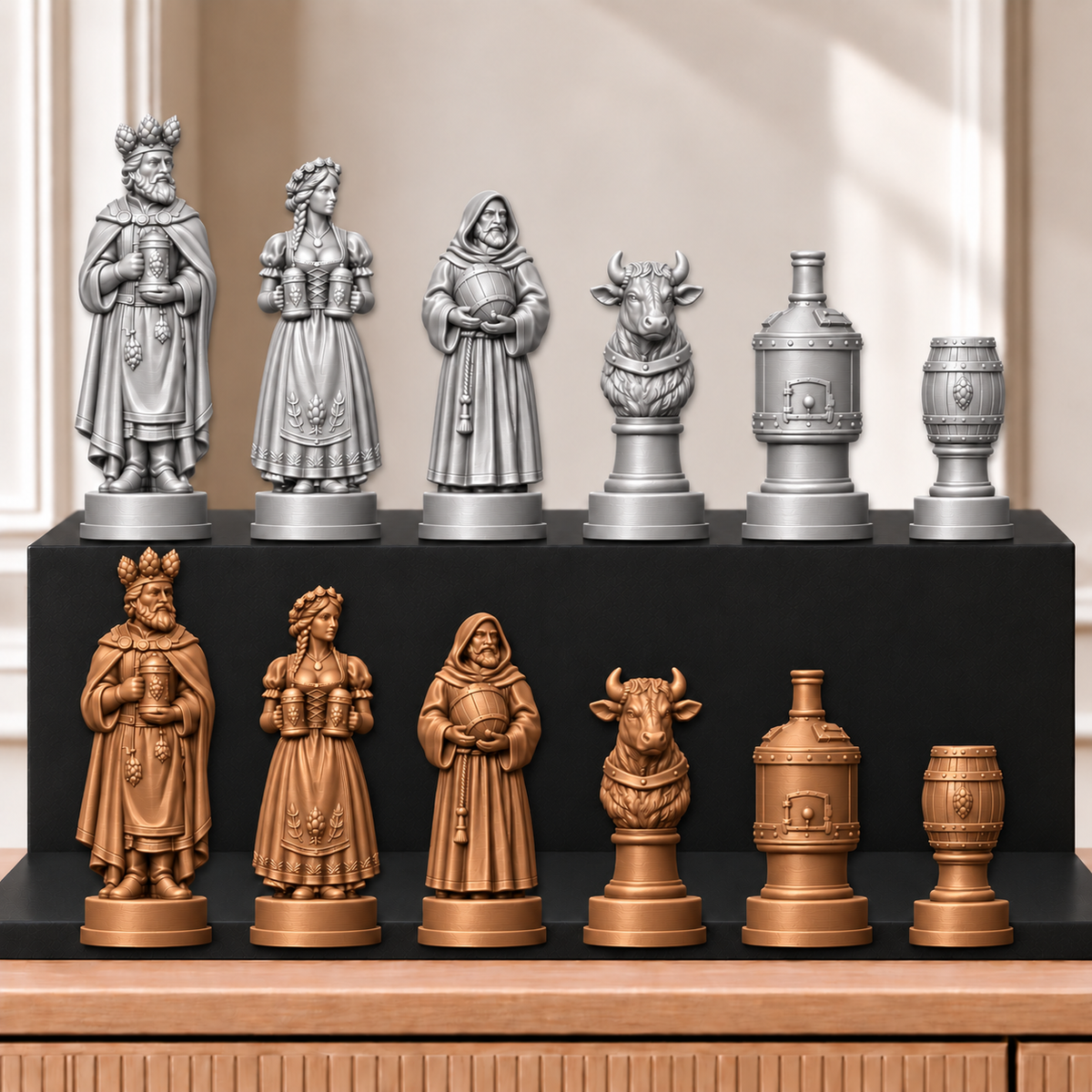Bier – thematisches Schachfigurenset mit 32 Figuren – Ansicht 10