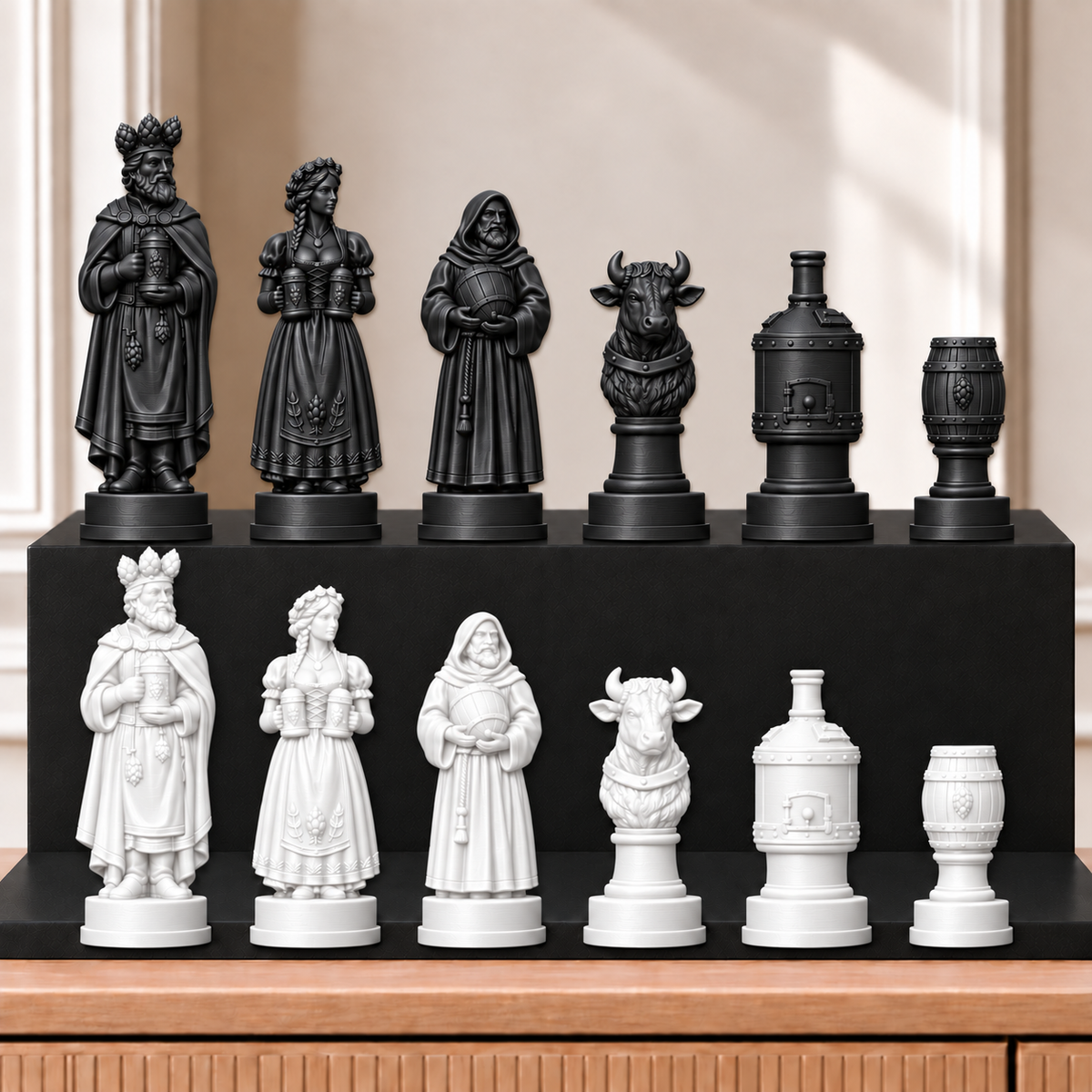 Bier – thematisches Schachfigurenset mit 32 Figuren – Ansicht 11