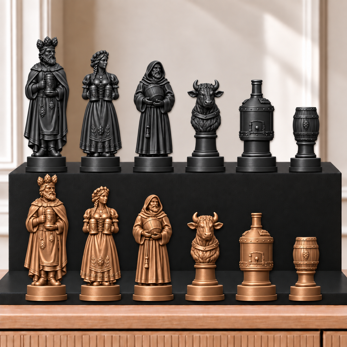 Bier – thematisches Schachfigurenset mit 32 Figuren – Ansicht 12