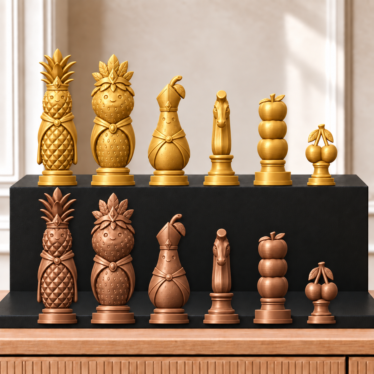 Obst – thematisches Schachfigurenset mit 32 Figuren – Ansicht 7
