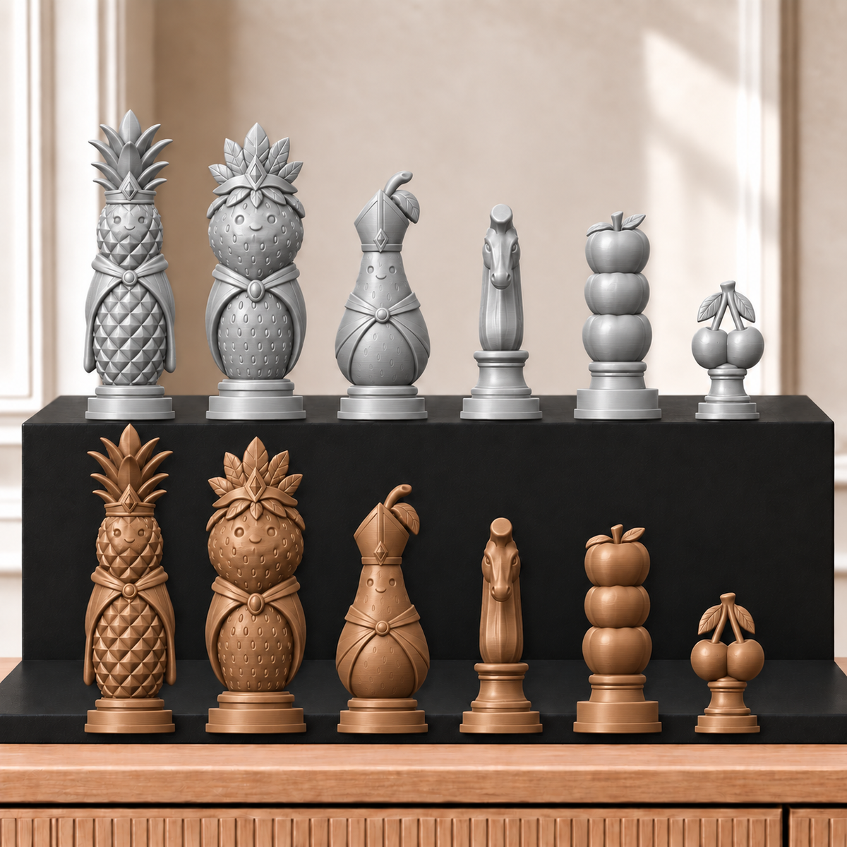 Obst – thematisches Schachfigurenset mit 32 Figuren – Ansicht 10