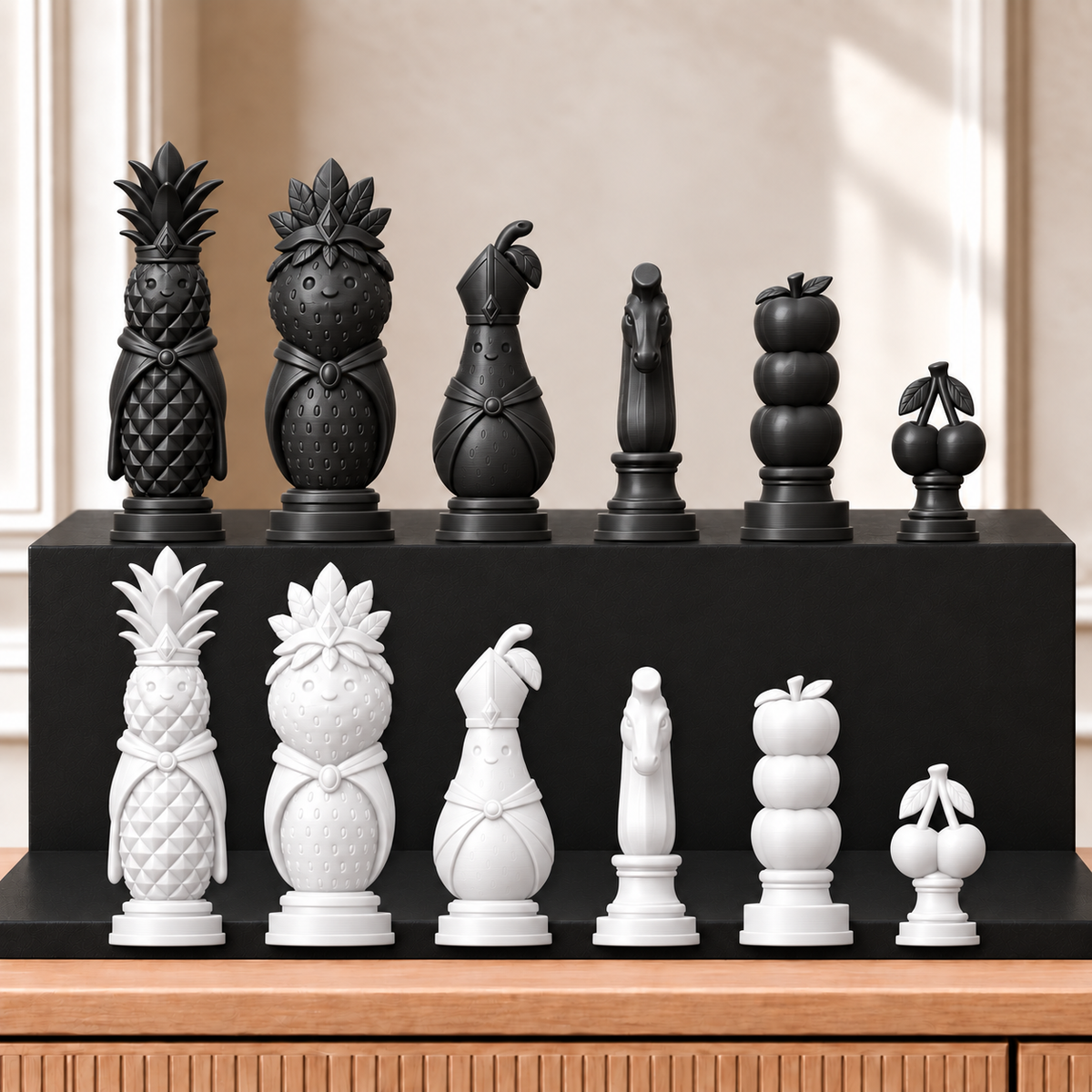 Obst – thematisches Schachfigurenset mit 32 Figuren – Ansicht 11