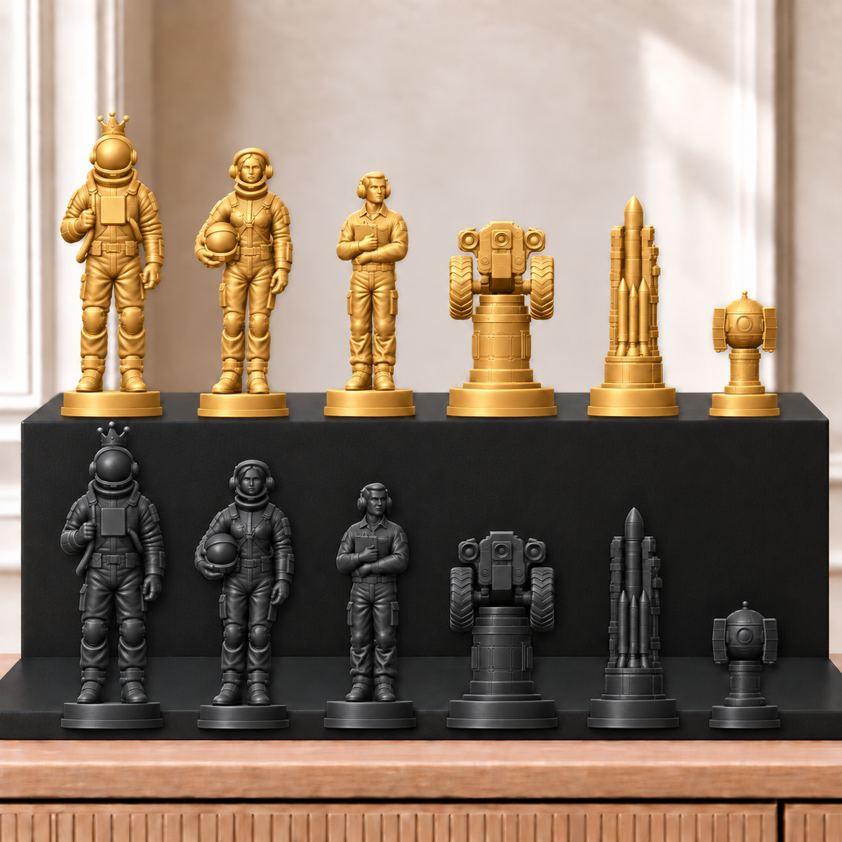 Raketen – thematisches Schachfigurenset mit 32 Figuren – Ansicht 5