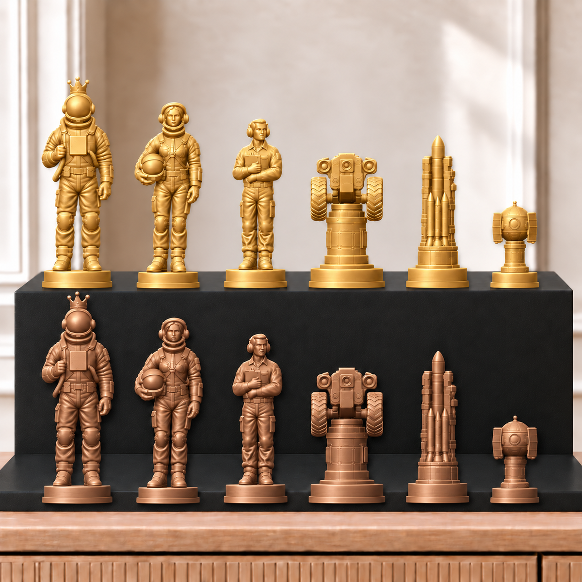 Raketen – thematisches Schachfigurenset mit 32 Figuren – Ansicht 7