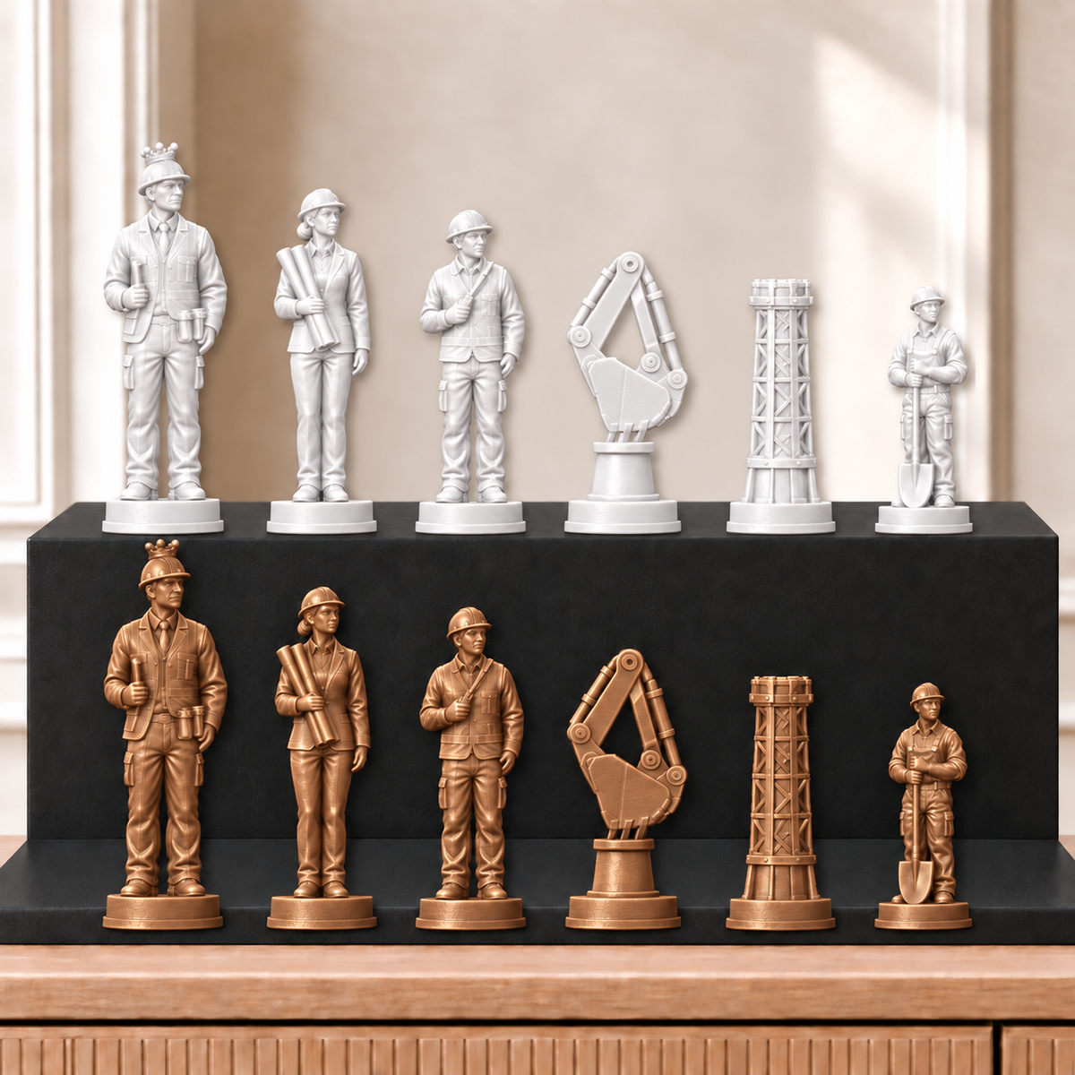 Bagger – thematisches Schachfigurenset mit 32 Figuren – Ansicht 13