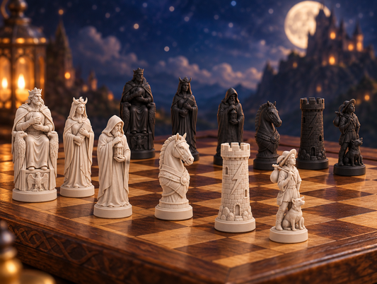 Tarot – thematisches Schachfigurenset mit 32 Figuren – Ansicht 1