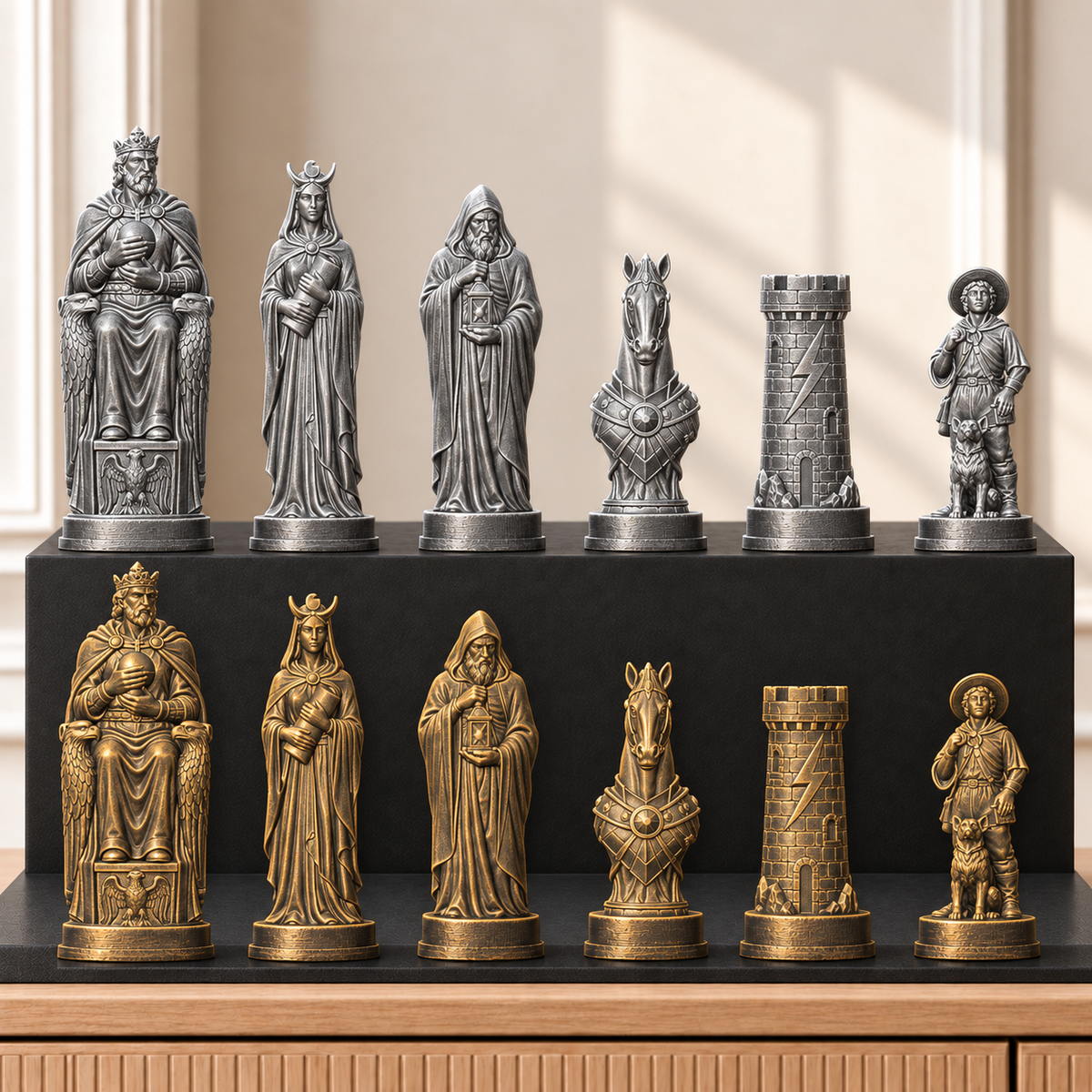 Tarot – thematisches Schachfigurenset mit 32 Figuren – Ansicht 2