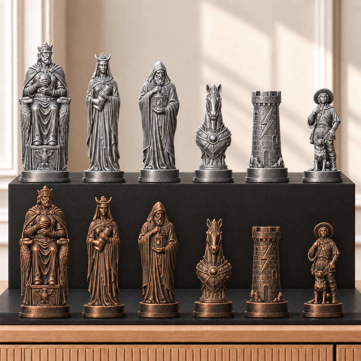 Tarot – thematisches Schachfigurenset mit 32 Figuren – Ansicht 3