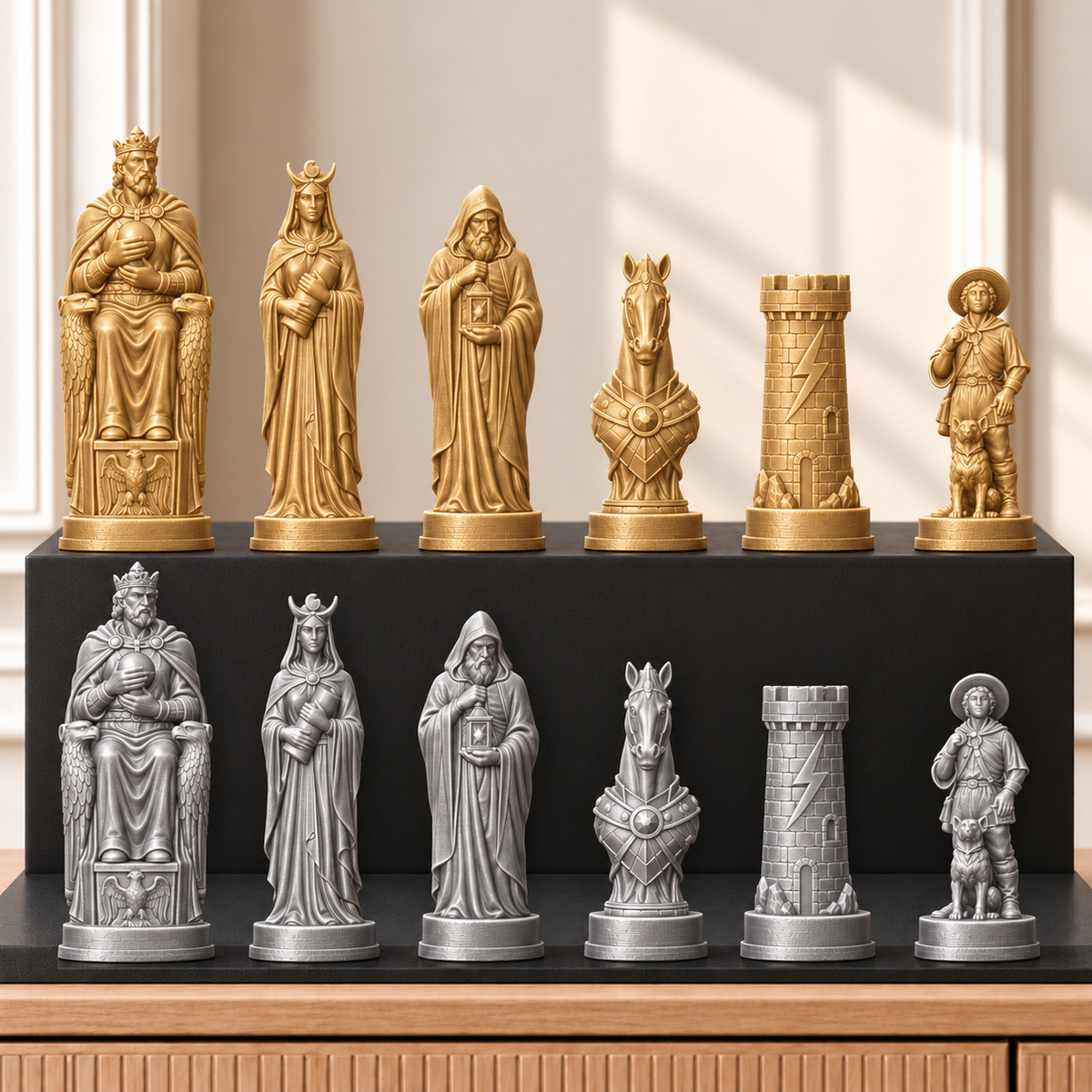 Tarot – thematisches Schachfigurenset mit 32 Figuren – Ansicht 4