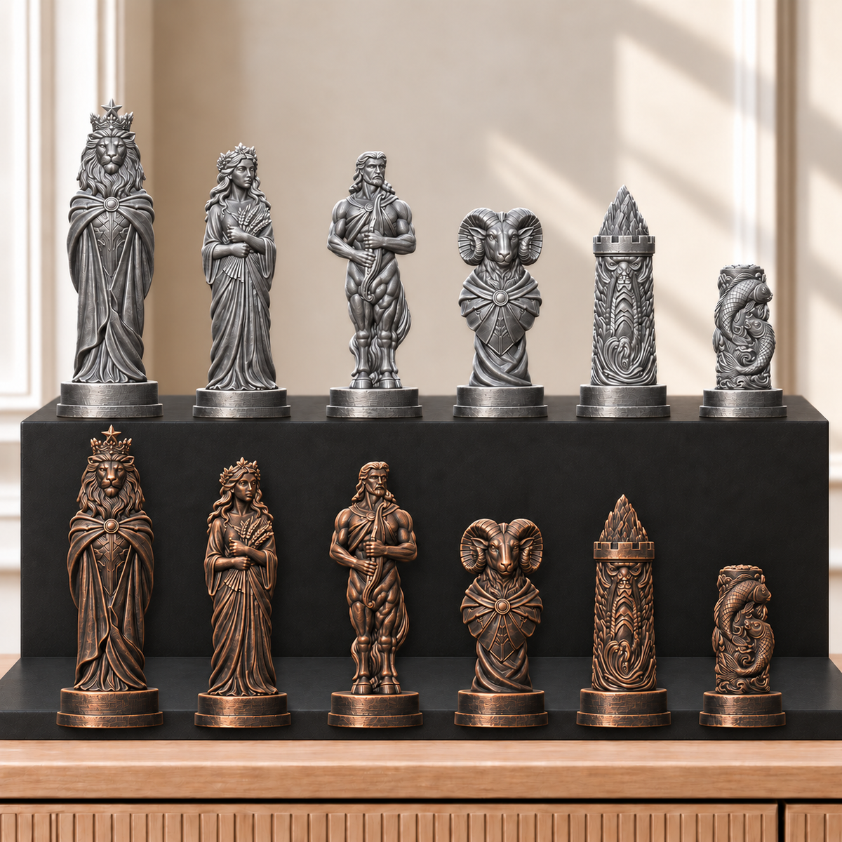 Sternzeichen – thematisches Schachfigurenset mit 32 Figuren – Ansicht 3