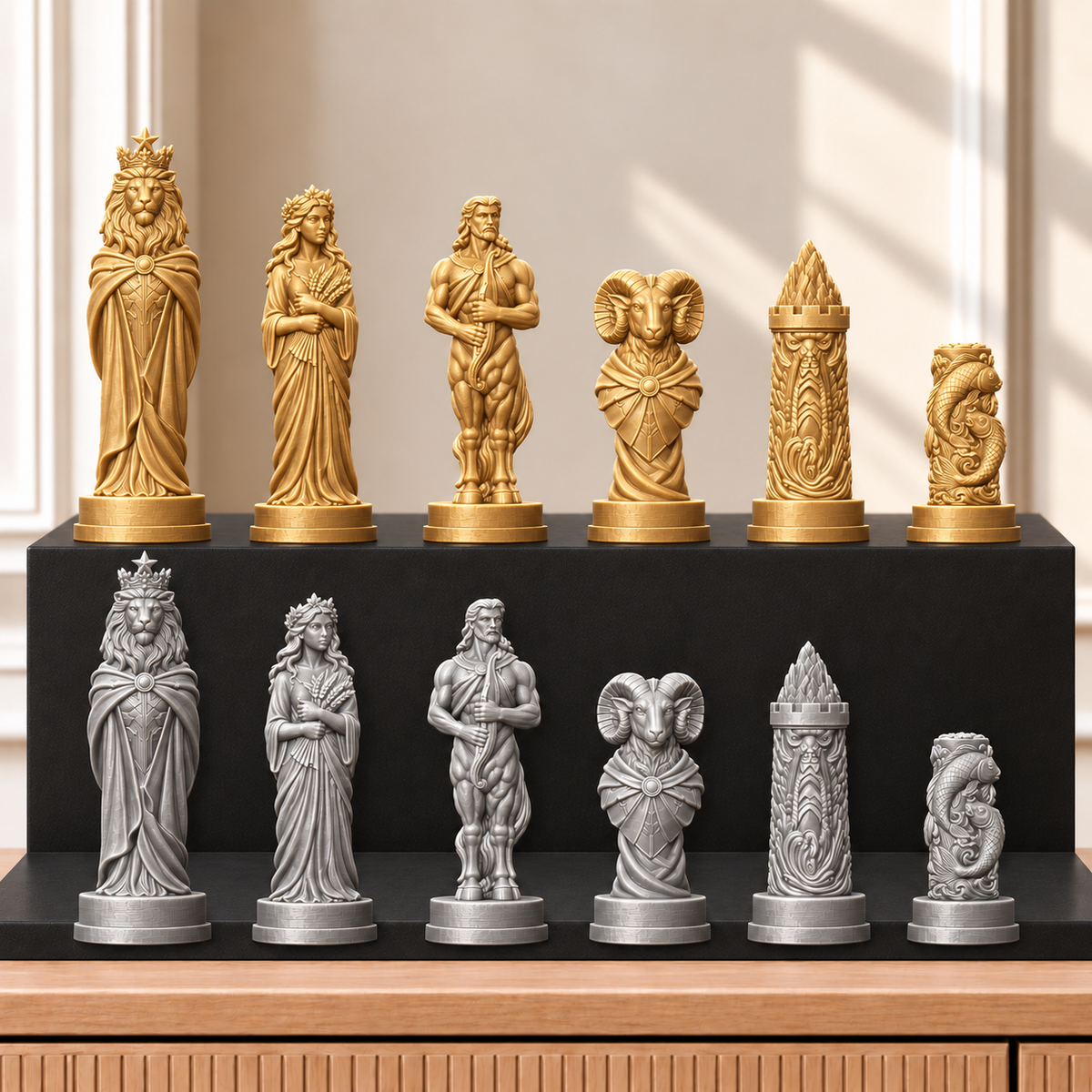 Sternzeichen – thematisches Schachfigurenset mit 32 Figuren – Ansicht 4