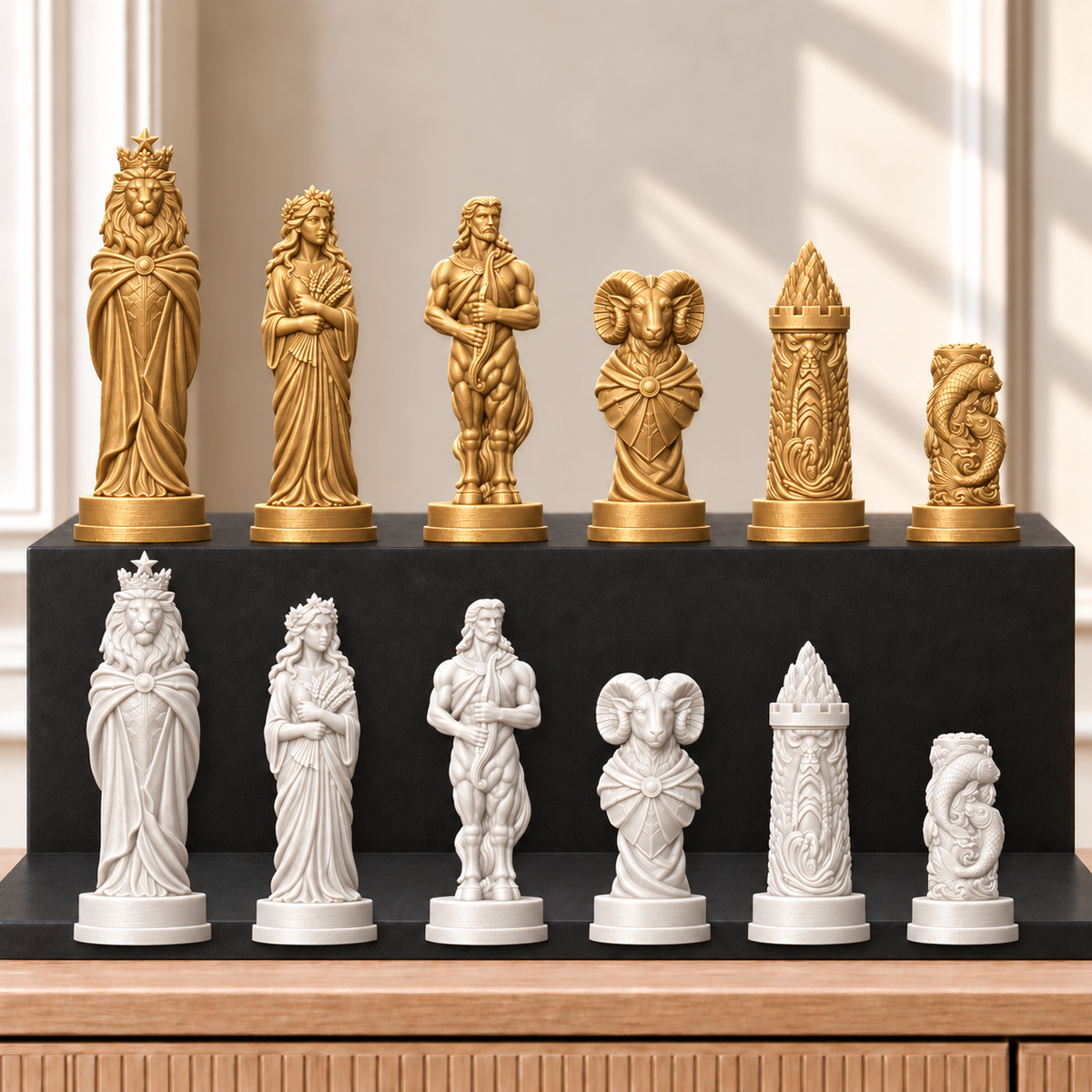 Sternzeichen – thematisches Schachfigurenset mit 32 Figuren – Ansicht 6