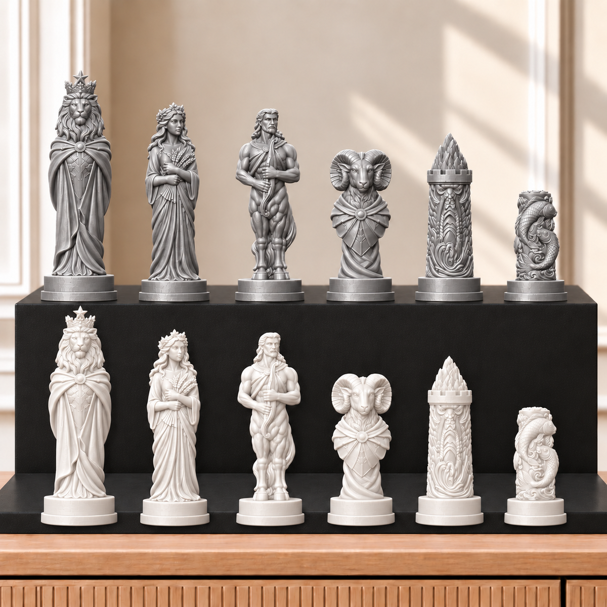 Sternzeichen – thematisches Schachfigurenset mit 32 Figuren – Ansicht 9