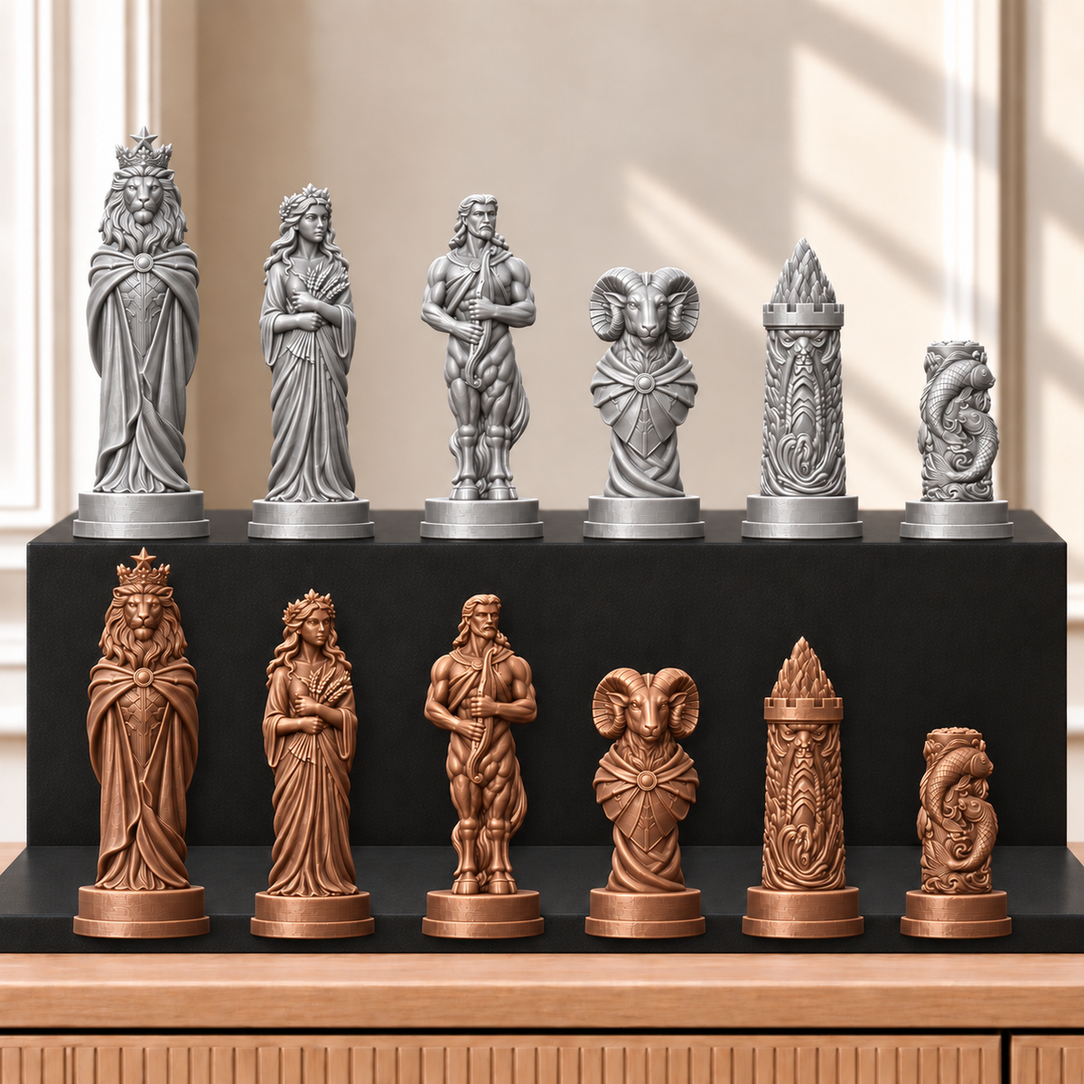 Sternzeichen – thematisches Schachfigurenset mit 32 Figuren – Ansicht 10