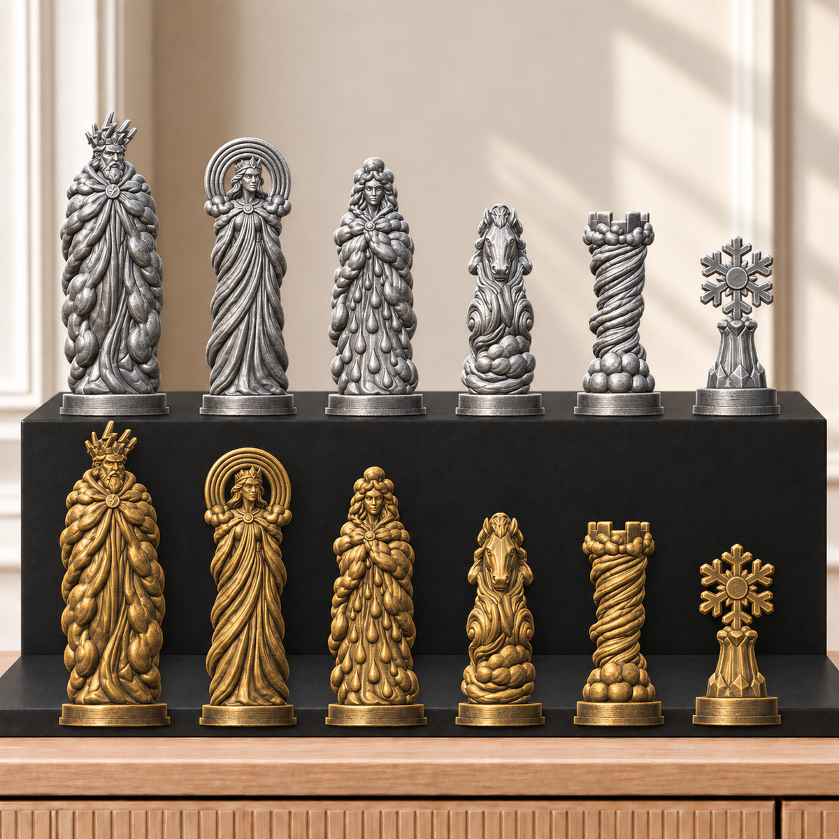 Wetter – thematisches Schachfigurenset mit 32 Figuren – Ansicht 2