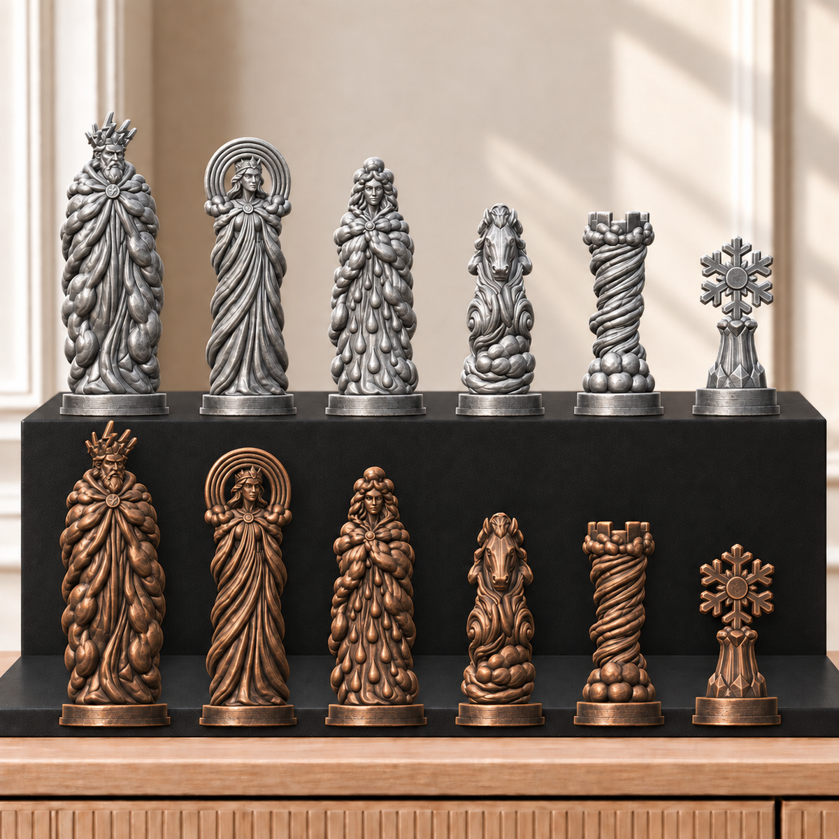 Wetter – thematisches Schachfigurenset mit 32 Figuren – Ansicht 3