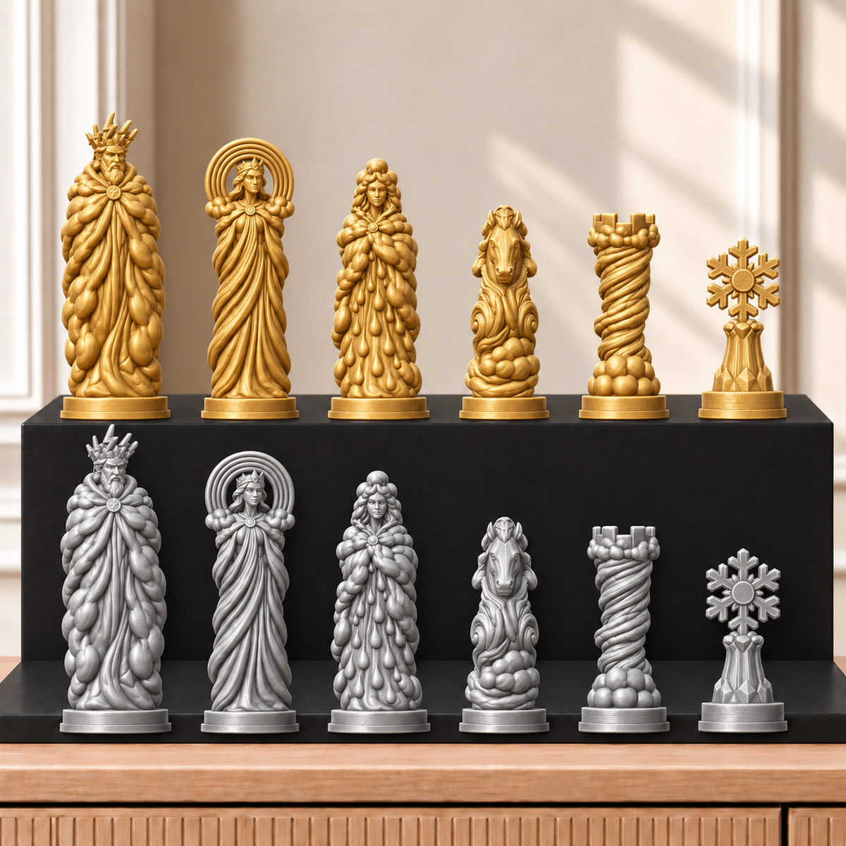 Wetter – thematisches Schachfigurenset mit 32 Figuren – Ansicht 4