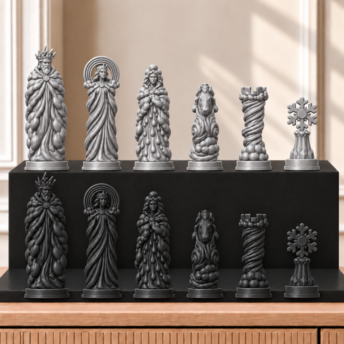 Wetter – thematisches Schachfigurenset mit 32 Figuren – Ansicht 8