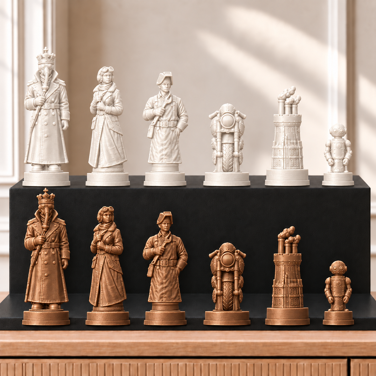 Dieselpunk – thematisches Schachfigurenset mit 32 Figuren – Ansicht 13