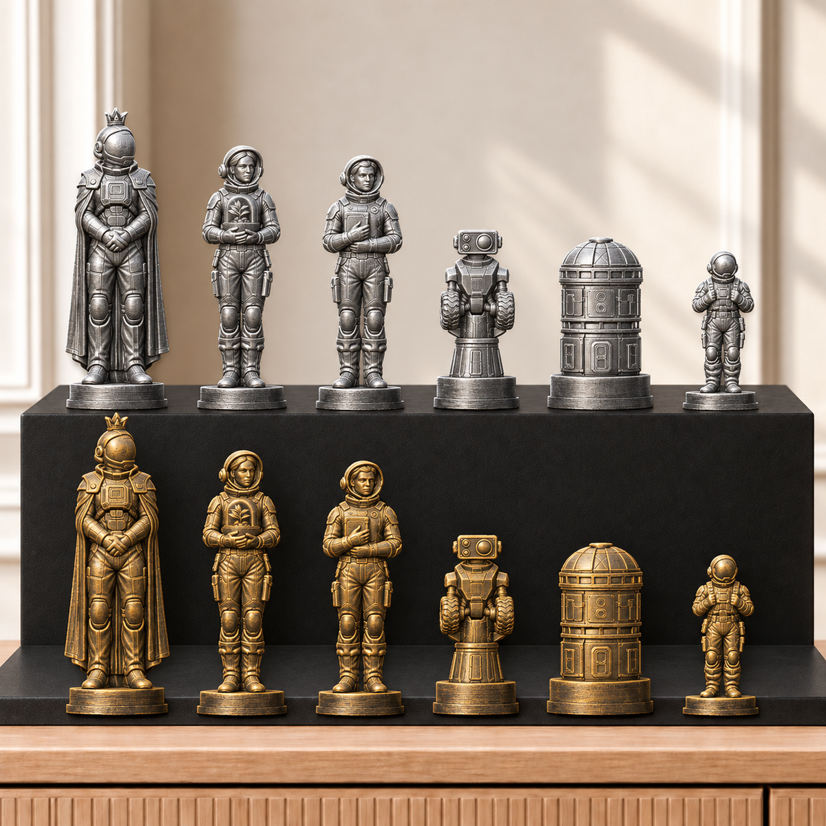 Marskolonie – thematisches Schachfigurenset mit 32 Figuren – Ansicht 2