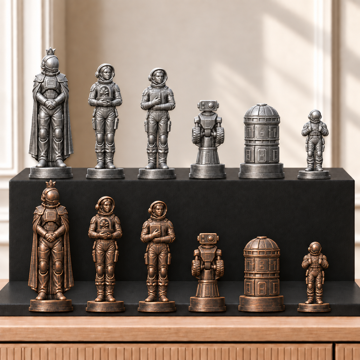 Marskolonie – thematisches Schachfigurenset mit 32 Figuren – Ansicht 3