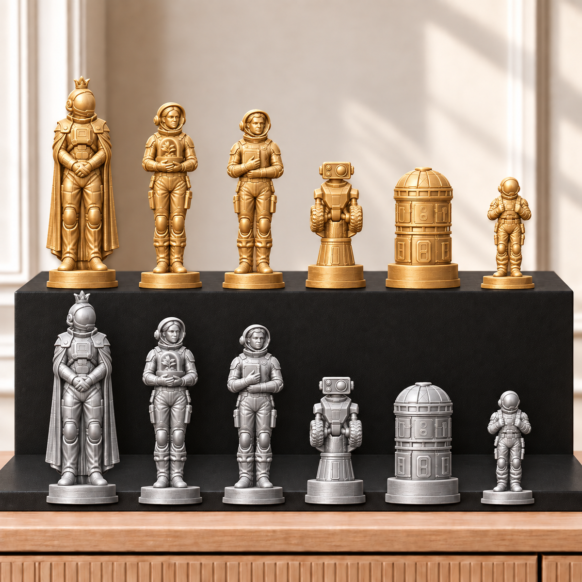 Marskolonie – thematisches Schachfigurenset mit 32 Figuren – Ansicht 4