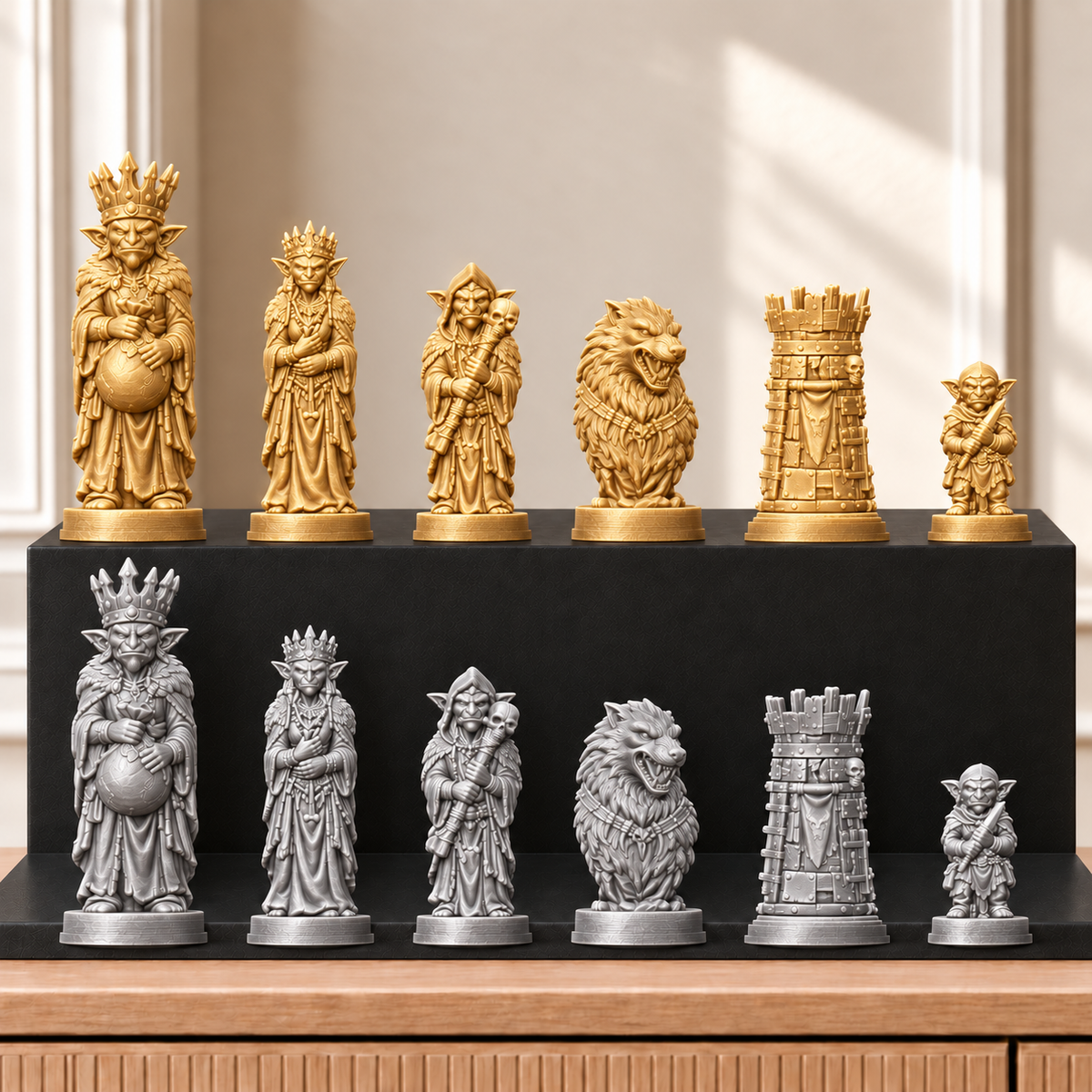 Kobolde – thematisches Schachfigurenset mit 32 Figuren – Ansicht 4