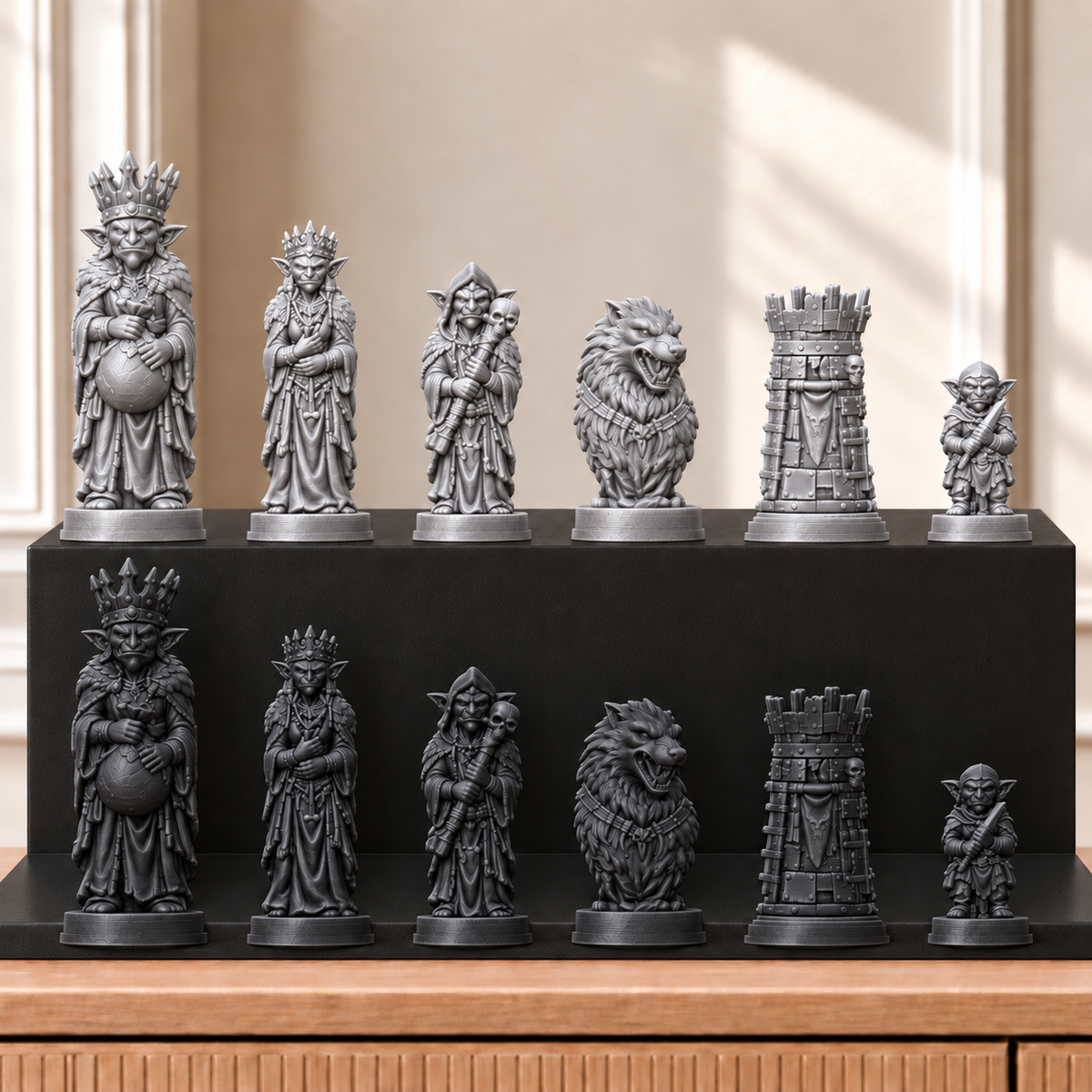 Kobolde – thematisches Schachfigurenset mit 32 Figuren – Ansicht 8