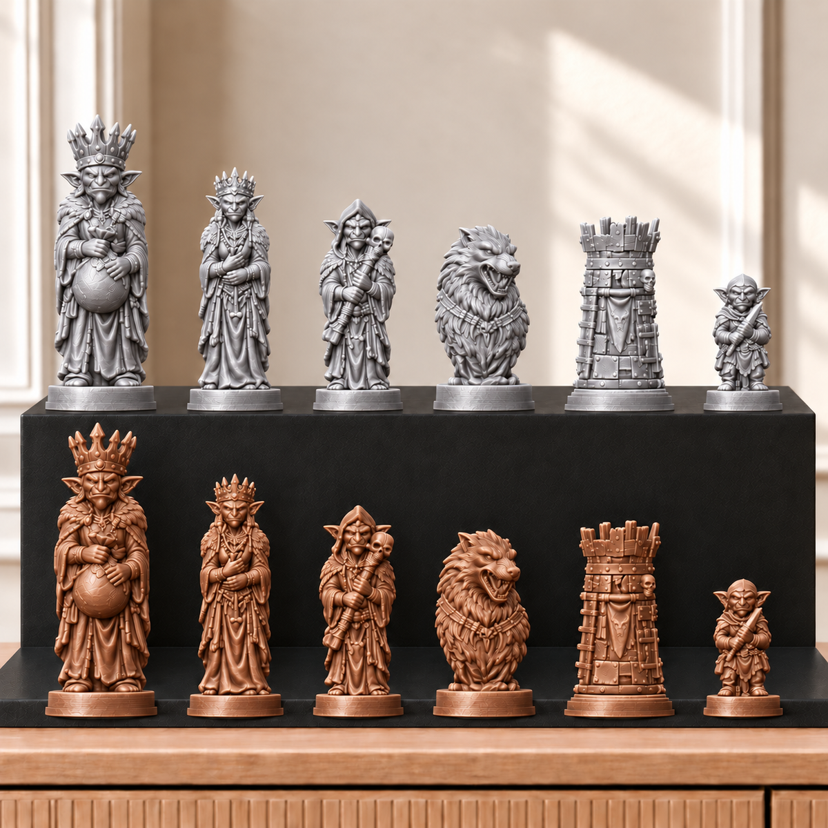 Kobolde – thematisches Schachfigurenset mit 32 Figuren – Ansicht 10