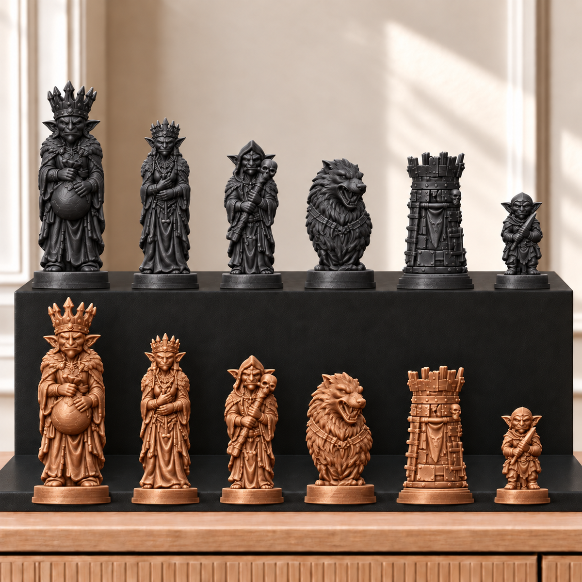 Kobolde – thematisches Schachfigurenset mit 32 Figuren – Ansicht 12